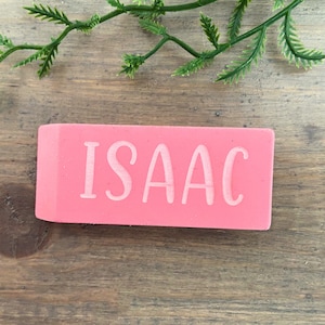 Personalized Pink Eraser, Name Eraser, Custom Back To School Supplies, Monogramed School Supplies, Personalized Writing Supplies image 6