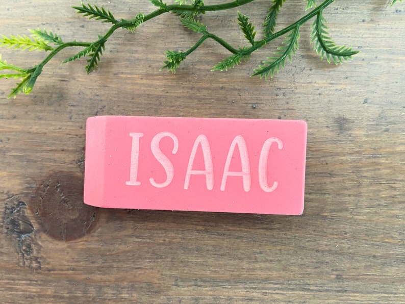 Personalized Pink Eraser, Name Eraser, Custom Back To School Supplies, Monogramed School Supplies, Personalized Writing Supplies image 6