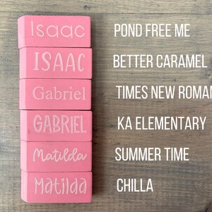 Personalized Pink Eraser, Name Eraser, Custom Back To School Supplies, Monogramed School Supplies, Personalized Writing Supplies image 4