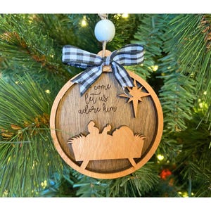Baby Jesus Ornament, Nativity Scene Ornament, Neighbor Christmas Gift, Manger Scene Decor, Christ Christmas Decor, Church Congregation Gift