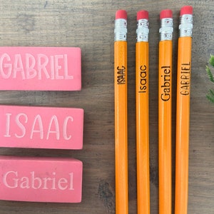 Personalized Pink Eraser, Name Eraser, Custom Back To School Supplies, Monogramed School Supplies, Personalized Writing Supplies image 8
