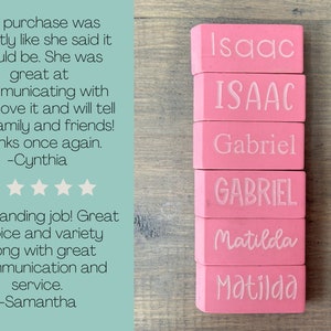 Personalized Pink Eraser, Name Eraser, Custom Back To School Supplies, Monogramed School Supplies, Personalized Writing Supplies image 9