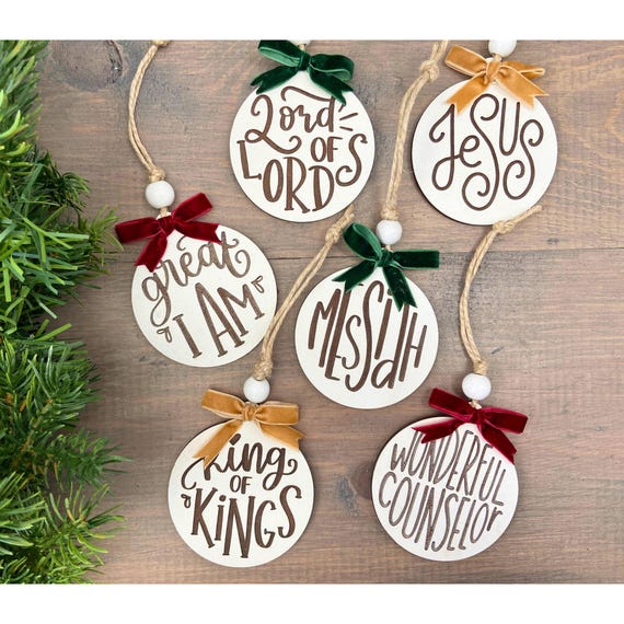 Names of Jesus Ornament, Christ Christmas Decor, 12 Days of Christmas, advent ornaments, Neighbor Holiday Gift, Names Of God, Christian