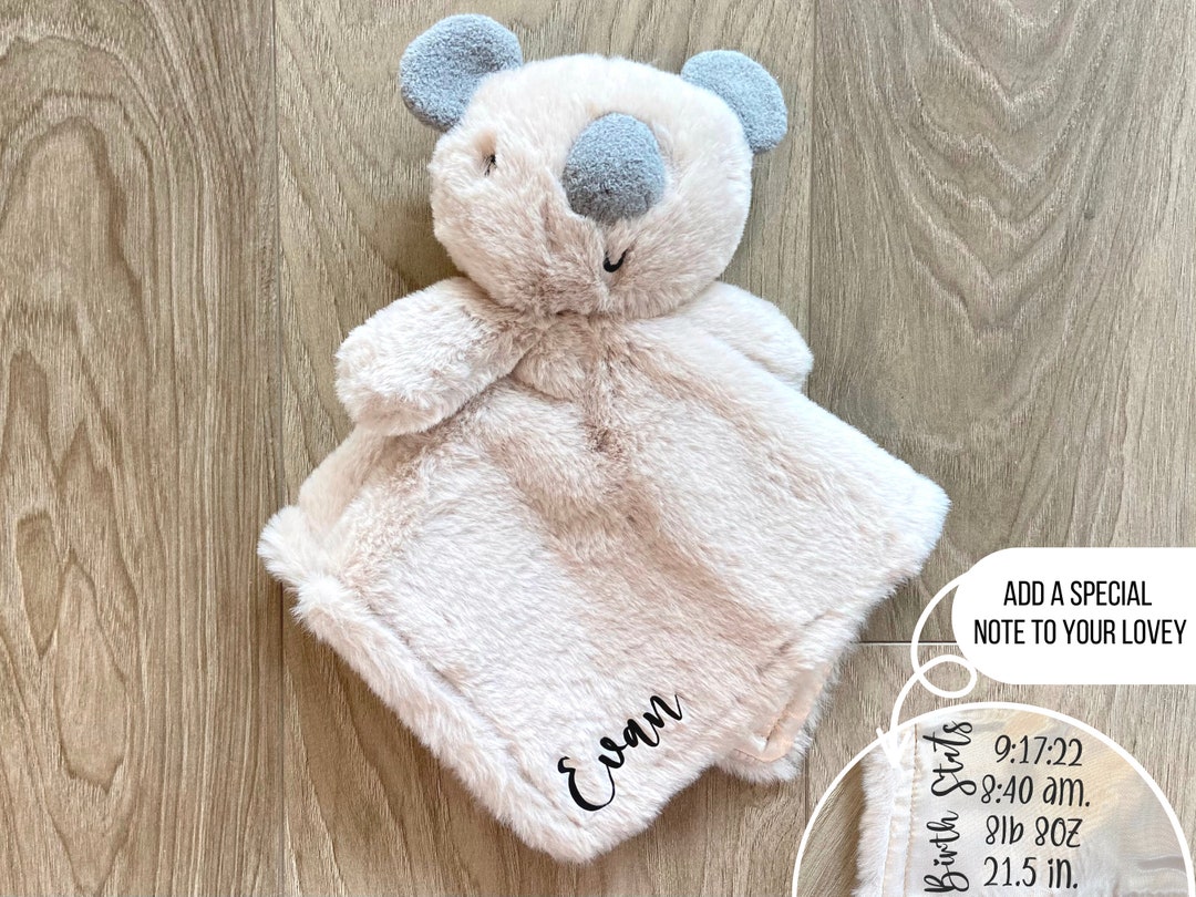 Koala Bear Lovey Stuffed Animal Baby Blanket Personalized Koala