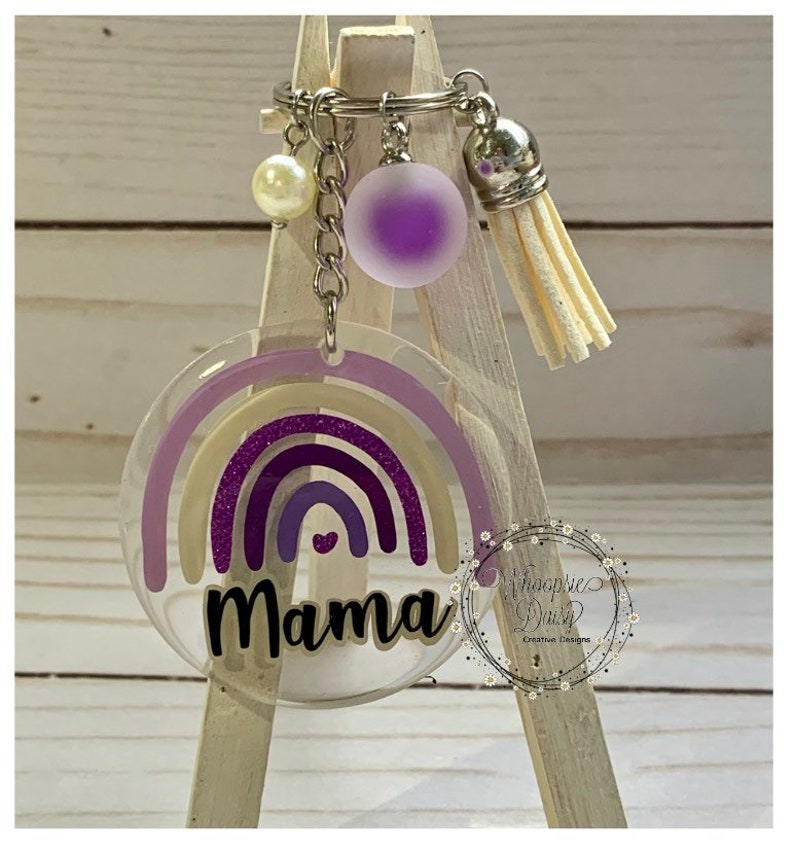 charms for keys Acrylic Keychain mothers day gifts Keychain accessories Boho Rainbow Mama trending for women Boho gifts