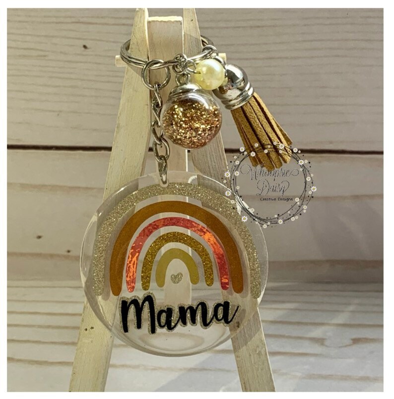 charms for keys Acrylic Keychain mothers day gifts Keychain accessories Boho Rainbow Mama trending for women Boho gifts