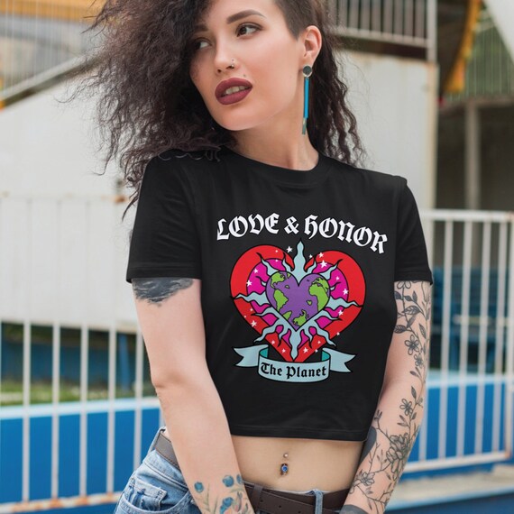 Planet Organic Crop Top/vintage Goth | Etsy