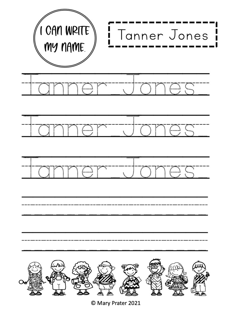Personalized Name Writing Printables PreK-Kindergarten | Etsy