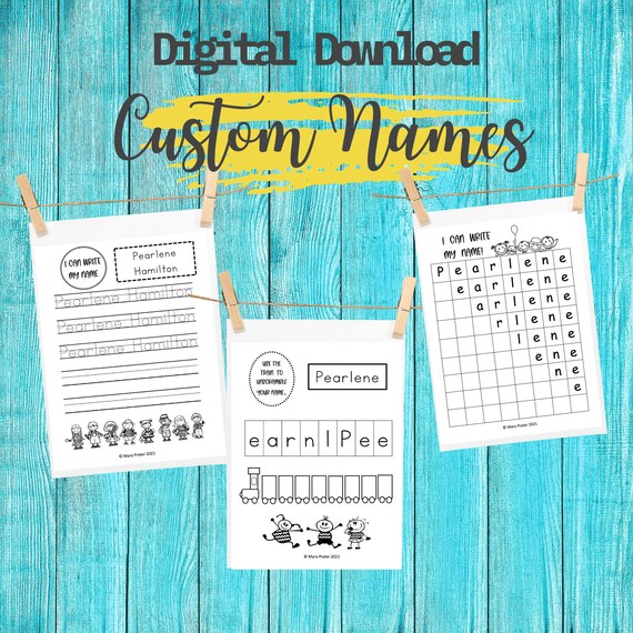 Personalized Name Writing Printables PreK-Kindergarten | Etsy