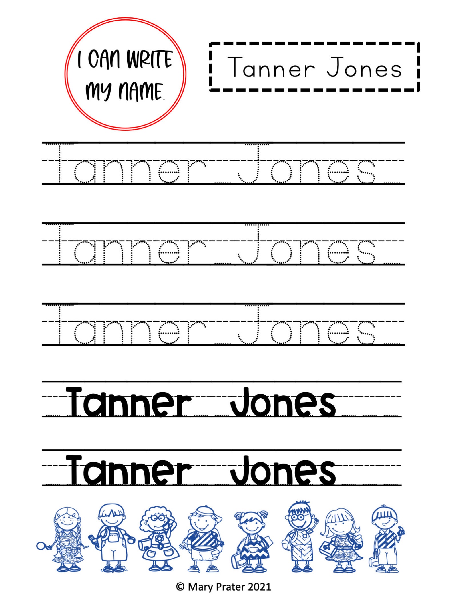 Personalized Name Writing Printables PreK-Kindergarten | Etsy