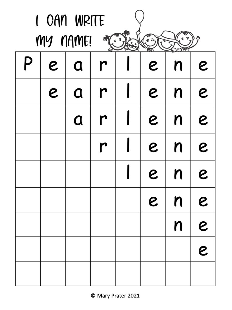 Personalized Name Writing Printables PreK-Kindergarten | Etsy