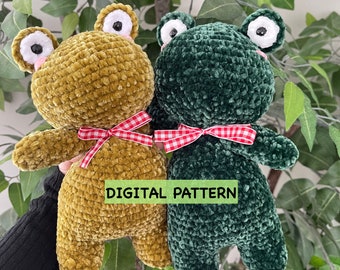 Crochet Frog Pattern  Amigurumi Stuffed Animal - Instant PDF Download