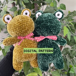 Peluche Amigurumi motif grenouille au crochet - Téléchargement instantané du PDF