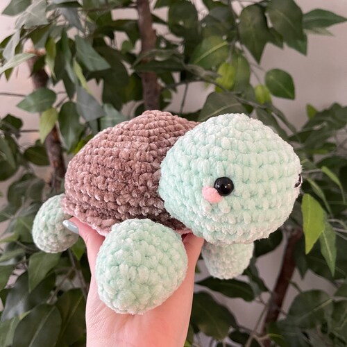 Crochet Turtle Amigurumi Plushie Stuffed Animal - Etsy