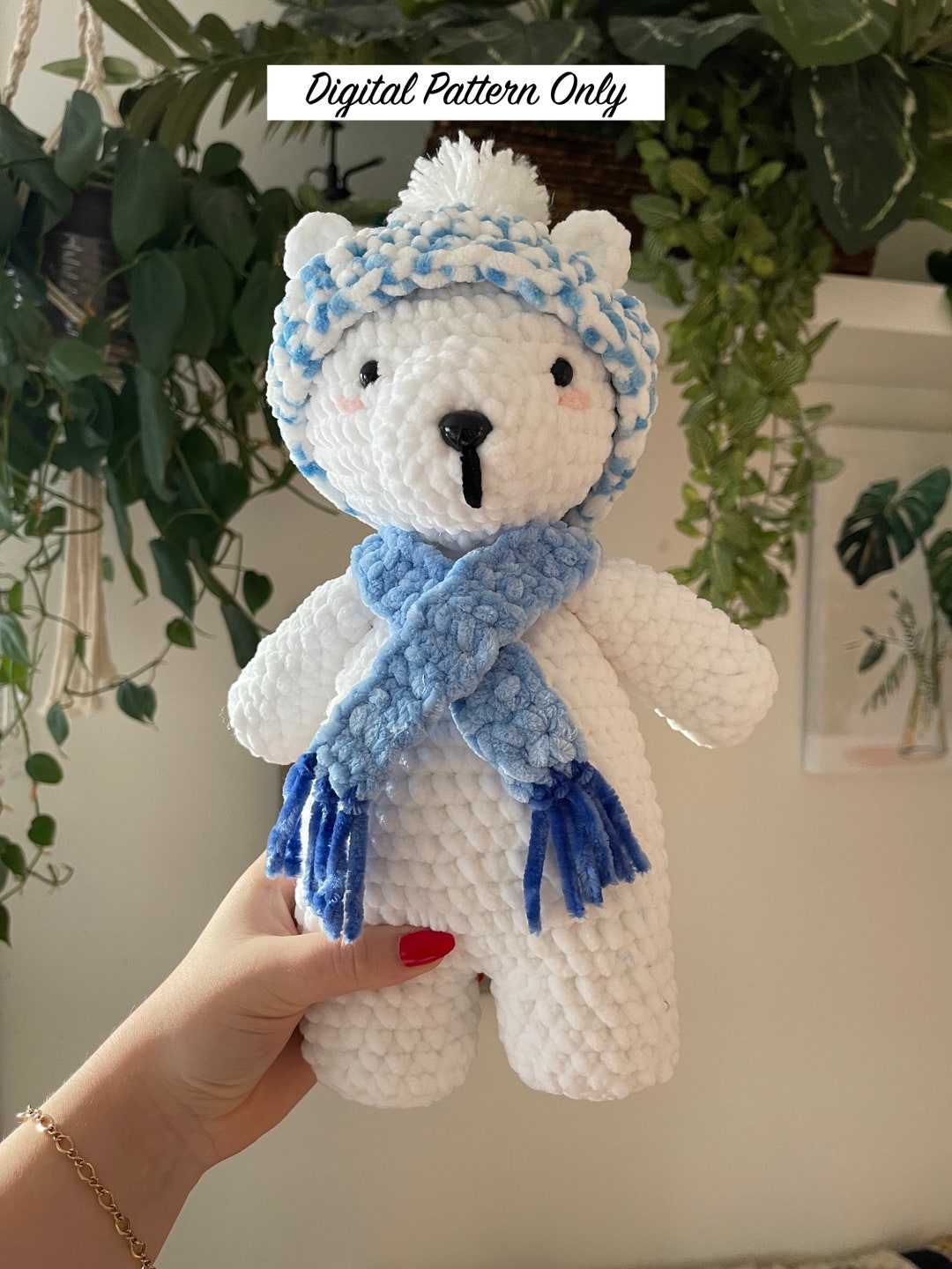 Crochet Polar Bear Pattern Amigurumi Plushie Stuffed Animal PDF DIGITAL ...