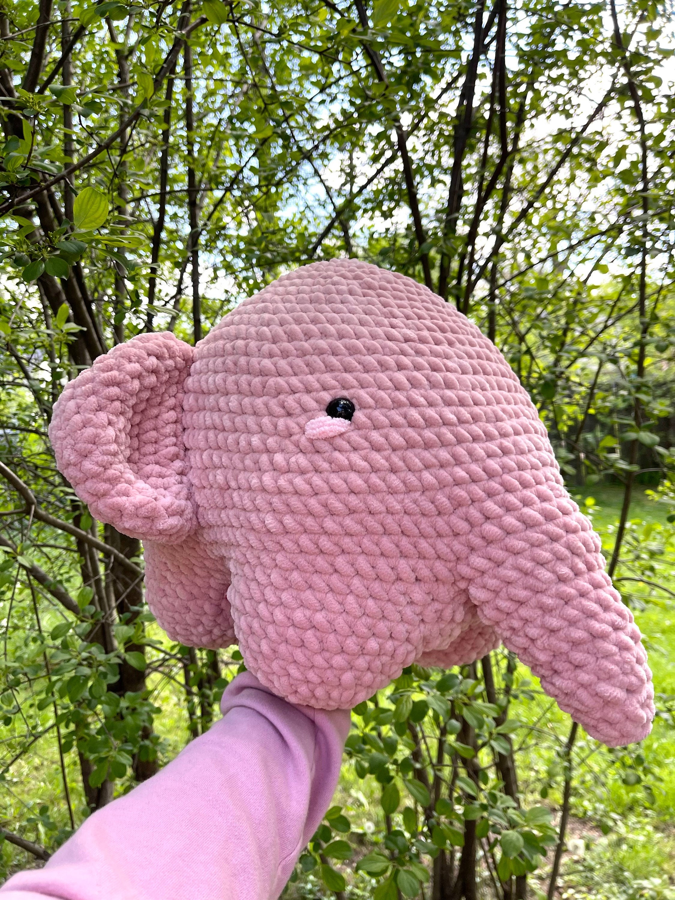Crochet Huge Chunky Elephant Amigurumi Plushie Stuffed Etsy