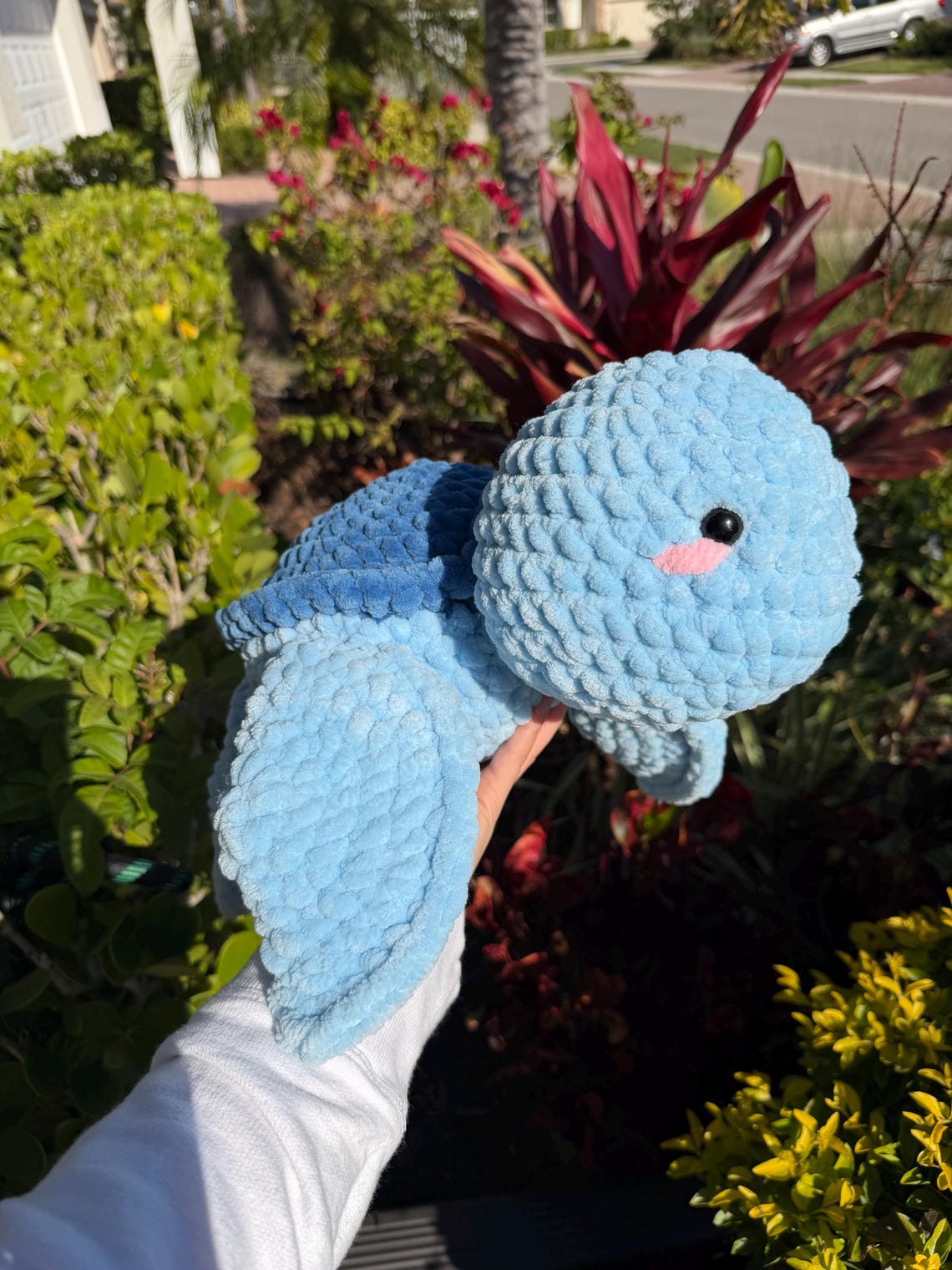Crochet Chunky Sea Turtle Amigurumi Plushie Stuffed Animal Handmade ...