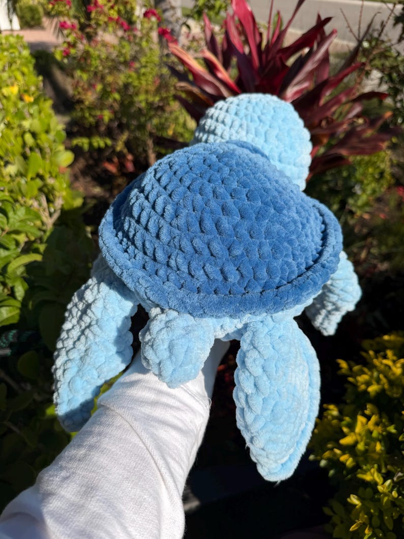 Crochet Chunky Sea Turtle Amigurumi Plushie Stuffed Animal Handmade ...