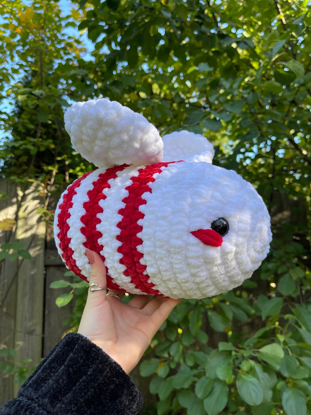 Crochet Candy Cane Pillow Amigurumi Plushie Stuffed Animal Etsy