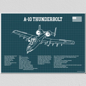 Poster da parete con progetto A-10 Thunderbolt (senza cornice)