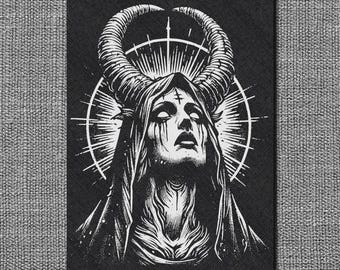 Demon Women Back Patch, Gothic Oversize Patch, Goth Back Patch