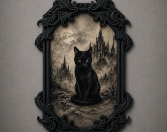 Baroque Style Photo Frame, Gothic Wall Art, Victorian Gift, 3D Printed