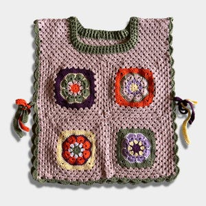 Crochet Vest, Crocheted Granny Square Vest, Handmade, Knitted Festival Clothing, Gift for Christmas, Gift for Daughter