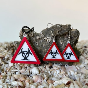Biohazard Halskette und Ohrringe, Biohazard Zeichen Ohrringe und Halskette