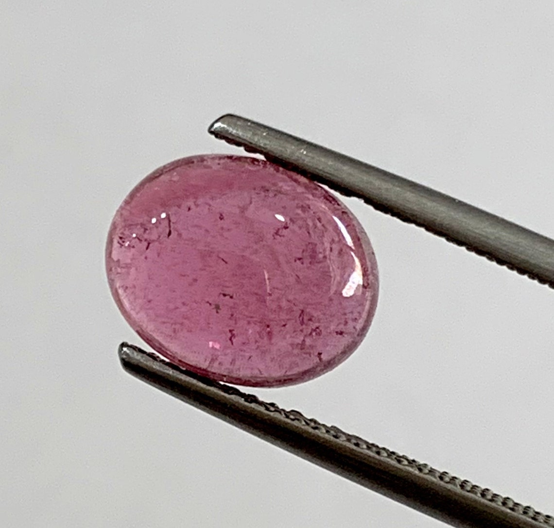 3.25 Carat Natural Hot Pink Tourmaline Oval Shape Cabochon | Etsy