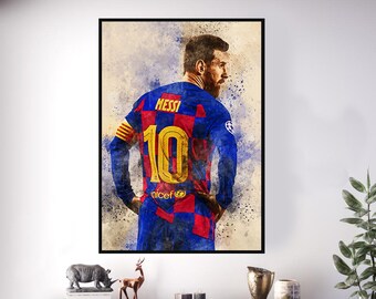 messi holding jersey poster