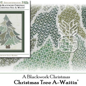 Christmas Tree A-Waitin' - Needlework, Blackwork, Christmas, Download