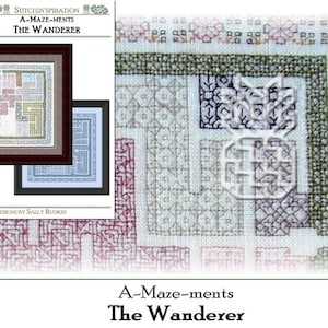 The Wanderer - Needlework, A-Maze-ments, Blackwork, Blackwork Fill Sampler, Mazes, Download