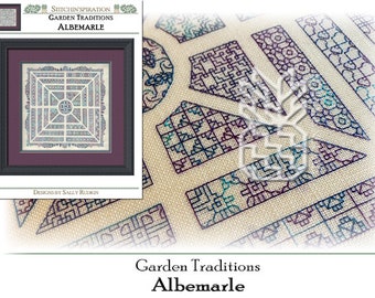 Albemarle - Needlework, Blackwork, Blackwork Fill Sampler, Download, Garden Traditions,
