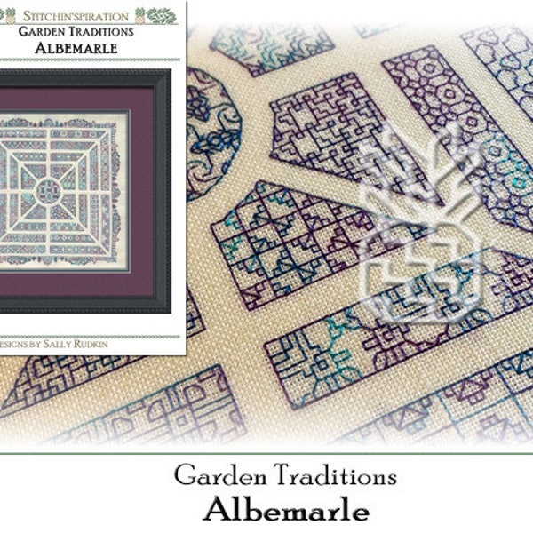 Albemarle - Needlework, Blackwork, Blackwork Fill Sampler, Download, Garden Traditions,