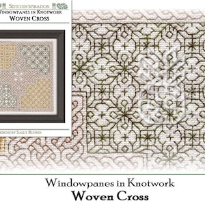 Woven Cross - Needlework, Blackwork, Blackwork Fill Sampler, Download, Knotwork, Windowpanes in Knotwork,
