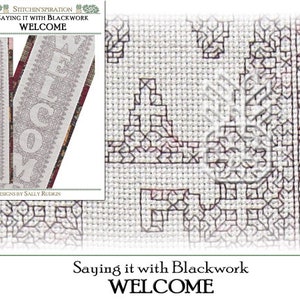 WELCOME -  Needlework, Blackwork, Blackwork Fill Sampler, Saying it with Blackwork, Download