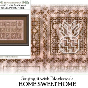 HOME-SWEET-HOME - Needlework, Blackwork, Blackwork Fill Sampler, Saying it with Blackwork, Download