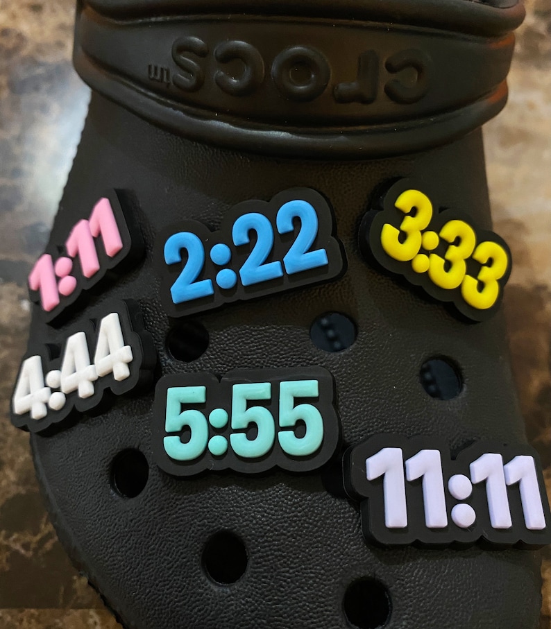 Angel Numbers Croc|Shoe Charms | Croc Charms | Numerology | Charms | 11:11| Croc Jibbitz| Clog Charms | PVC | Divine Message | Angel Number 