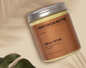 Sheanefit 100% Pure & Raw Filtered Cocoa Butter - 8oz - Contains Essential Fatty Acids and Antioxidants to Moisturize Skin
