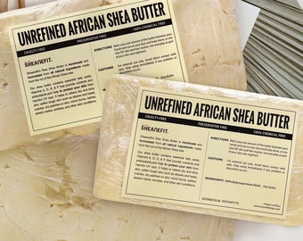 Sheanefit 100% Pure Unrefined Raw Ivory Unrefined African Shea Butter Bar - Great Moisturizer, DIY Body & Hair Care