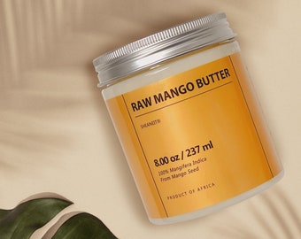 Sheanefit 100% Pure & Raw Filtered Mango Butter - 8oz - Contains Essential Vitamins. Rejuvenate Your Skin, Keep Skin Hydrated