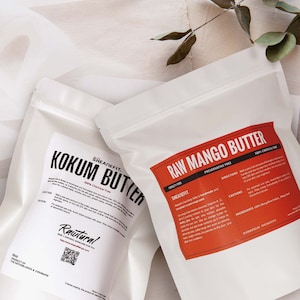 Sheanefit Raw Mango Butter 1LB & Raw Kokum Butter 1LB Bar Bundle Set