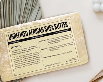 Sheanefit - 5 LB of  100% Unrefined Virgin Ivory African Shea Butter Block Bar - Great To Use As Moisturizer, DIY Body & Hair Care  5 Pounds