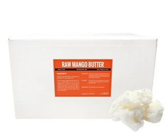 Sheanefit 100% Pure Raw Mango Butter Bulk  - 44LB - Great to Use alone or Make Your DIY Body & Hair Treatment - Contains Essential Vitamins