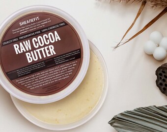 Sheanefit 100% Pure Raw Cocoa Butter - 16oz - Great to Use alone or Make Your DIY Body & Hair Moisture Cream - Locks In Moisture To The Body