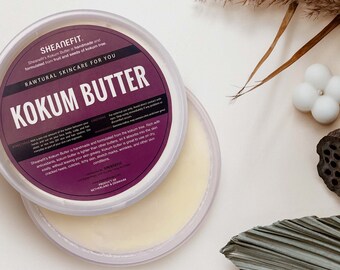 Sheanefit 100% Pure Raw Kokum Butter - 8oz - Rejuvenate Skin or Make Your DIY Body & Hair Moisturizer Body Butter