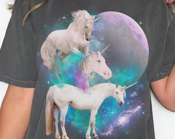 Vintage Unicorn Shirt, 90s Bootleg Graphic Tee, Unicorn Lover Gift 