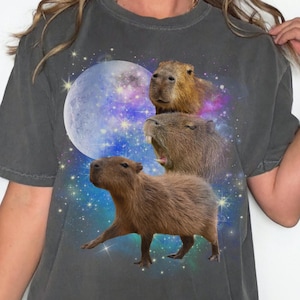 Capybara Lover Shirt Gift Retro Three Capybara  Graphic T-Shirt Vintage Style Comfort Colors Tees Capybara Graphic TShirt Funny Nineties 90s