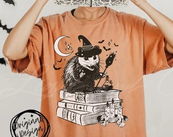 Opossum Halloween Shirt Funny Opossum Feral Halloween Opossum Lover Gifts Cute Halloween Witch Retro Possum Halloween Tees Spooky Season