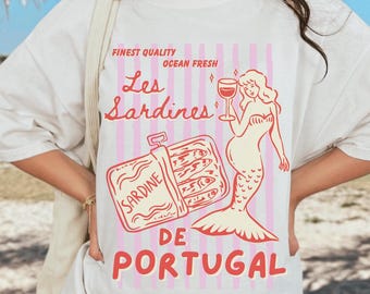 Sardines Shirt Sardine Shirts Tinned Fish Tshirt Coastal Aesthetic Summer T-Shirt Retro Seafood Graphic Tee Coastal Grandma Core Mermaidcore